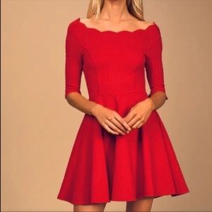Red skater dress